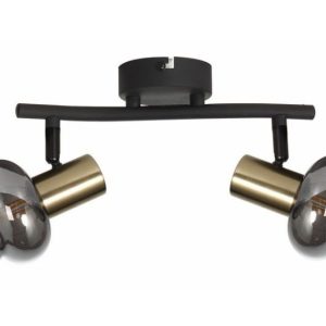 Reflektor sufitowy czarno-złoty Lauree 2xE14x40W wym:14x32x9cm Reality 866254 Reflektor sufitowy czarno-złoty Lauree 2xE14x40W wym:14x32x9cm Reality 866254