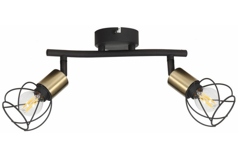 Reflektor sufitowy czarno-złoty Mahavi 2xE14x40W wym:15,5x25x9cm Reality 866757