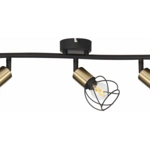 Reflektor sufitowy czarno-złoty Mahavi 3xE14x40W wym:15,5x40x9cm Reality 866767 Reflektor sufitowy czarno-złoty Mahavi 3xE14x40W wym:15,5x40x9cm Reality 866767