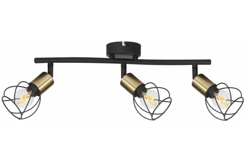 Reflektor sufitowy czarno-złoty Mahavi 3xE14x40W wym:15,5x40x9cm Reality 866767