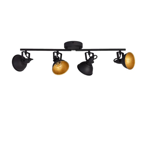 Reflektor sufitowy czarno-złoty Retro 4xE14x20W wym:19x73x15cm Abruzzo 866029