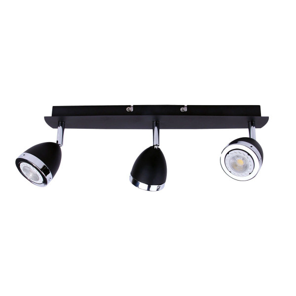 Reflektor sufitowy czarny-chromowany CALASA 3xGU10x35W wym:7x42x10cm Italux 866219