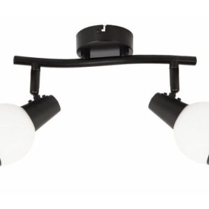Reflektor sufitowy czarny Loris 2xE14x40W wym:14x25x12cm Reality 865925 Reflektor sufitowy czarny Loris 2xE14x40W wym:14x25x12cm Reality 865925