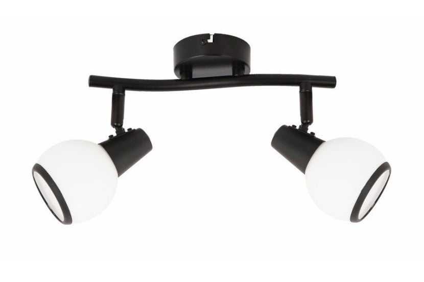 Reflektor sufitowy czarny Loris 2xE14x40W wym:14x25x12cm Reality 865925