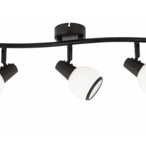 Reflektor sufitowy czarny Loris 3xE14x40W wym:14x45x12cm Reality 866028 Reflektor sufitowy czarny Loris 3xE14x40W wym:14x45x12cm Reality 866028
