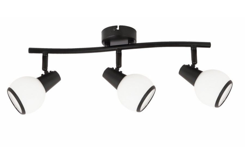 Reflektor sufitowy czarny Loris 3xE14x40W wym:14x45x12cm Reality 866028