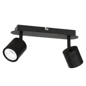 Reflektor sufitowy czarny mat Demia 2xGU10x8W wym:15x37x17cm Luminex 865784 Reflektor sufitowy czarny mat Demia 2xGU10x8W wym:15x37x17cm Luminex 865784