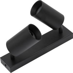 Reflektor sufitowy czarny QUALIS 2xGU10x40W wym:17x26x6cm IdeaLED 866061 Reflektor sufitowy czarny QUALIS 2xGU10x40W wym:17x26x6cm IdeaLED 866061