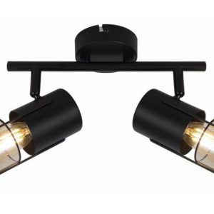 Reflektor sufitowy czarny Scottie 2xE14x40W wym:15x25x8cm Reality 867018 Reflektor sufitowy czarny Scottie 2xE14x40W wym:15x25x8cm Reality 867018