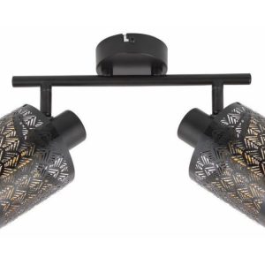 Reflektor sufitowy czarny Tuluza 2xE14x40W wym:15,5x25x10cm Reality 866245 Reflektor sufitowy czarny Tuluza 2xE14x40W wym:15,5x25x10cm Reality 866245