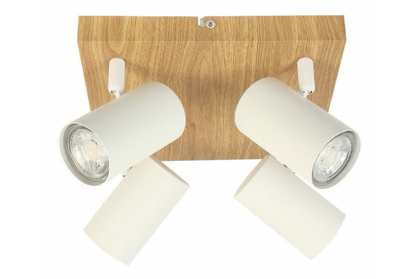 Reflektor sufitowy jasne drewno Quentin 4xGU10x12W wym:12x25x25cm Reality 866002