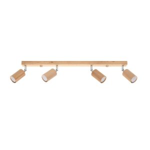 Reflektor sufitowy MONTAN jasne drewno-chromowany 4xGU10x40W Pure Lume 1037419 Reflektor sufitowy MONTAN jasne drewno-chromowany 4xGU10x40W Pure Lume 1037419