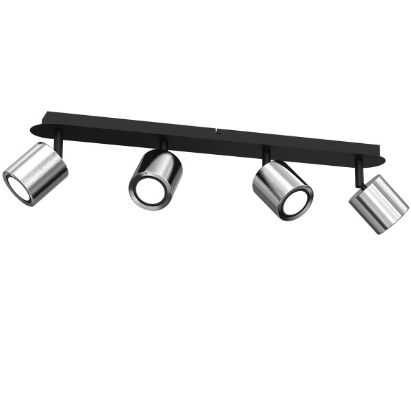 Reflektor sufitowy nikiel-czarny mat Demia 4xGU10x8W wym:15x66x17cm Luminex 865787