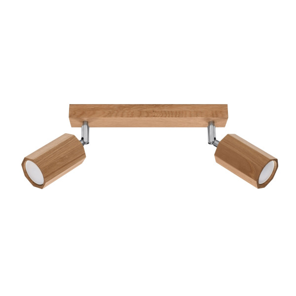 Reflektor sufitowy RUVANO jasne drewno-chromowany 2xGU10x40W Pure Lume 1035529