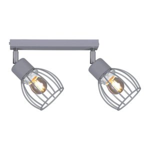 Reflektor sufitowy szary MIKA 2xE27x60W wym:21x26x10cm Kaja 866994 Reflektor sufitowy szary MIKA 2xE27x60W wym:21x26x10cm Kaja 866994