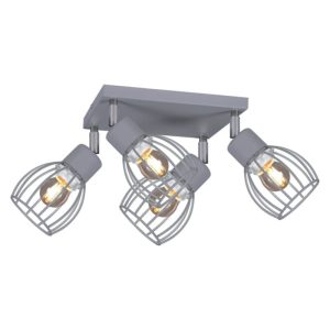 Reflektor sufitowy szary MIKA 4xE27x60W wym:21x26x26cm Kaja 866210 Reflektor sufitowy szary MIKA 4xE27x60W wym:21x26x26cm Kaja 866210