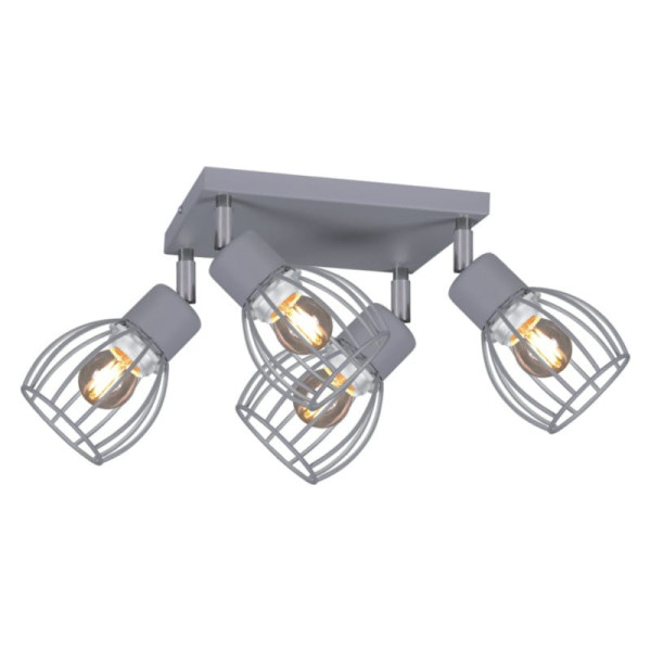 Reflektor sufitowy szary MIKA 4xE27x60W wym:21x26x26cm Kaja 866210