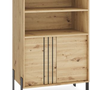 Regał 127 cm z szafką na książki do salonu NUVIO dąb artisan 996485 Regał 127 cm z szafką na książki do salonu NUVIO dąb artisan 996485