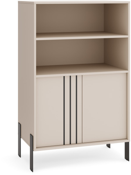 Regał 127 cm z szafką na książki do salonu NUVIO kaszmir 996486