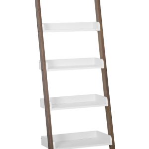 Regał 5 półek 164×65 cm biel ciemne drewno 70386 Regał 5 półek 164×65 cm biel ciemne drewno 70386