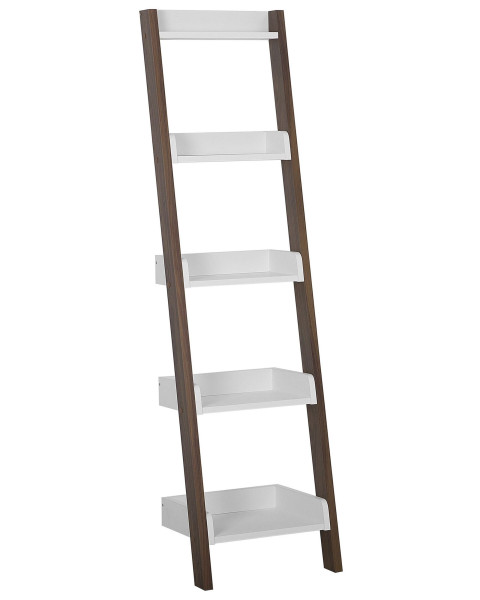 Regał 5 półek 166x45 cm biel ciemne drewno 70752