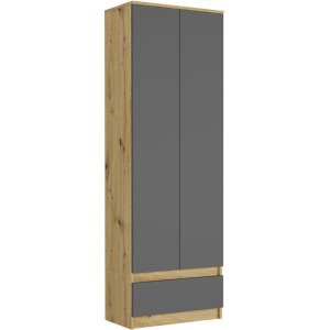 Regał 60 cm szafa 2 drzwi 1 szuflada FRAMIRE B-4 artisan mix antracyt 827164