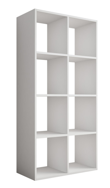 Regał - 8 przegródek, kolor: biały – 147 × 74 × 30 cm, poziomy lub pionowy 701695