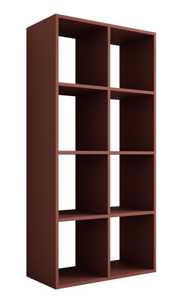 Regał - 8 przegródek, kolor: cegła – 147 × 74 × 30 cm, poziomy lub pionowy 701694