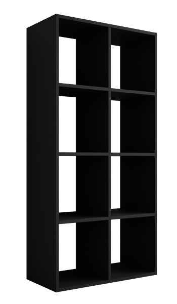 Regał - 8 przegródek, kolor: czarny – 147 × 74 × 30 cm, poziomy lub pionowy 701690