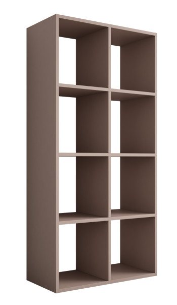 Regał - 8 przegródek, kolor: toffi – 147 × 74 × 30 cm, poziomy lub pionowy 701692