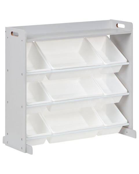 Regał 9 pojemników MDF plastik szary 566884