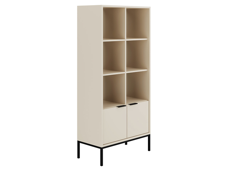 Regał Austin 80 cm z 6 półkami i 2 drzwiami kaszmir/czarny 354844