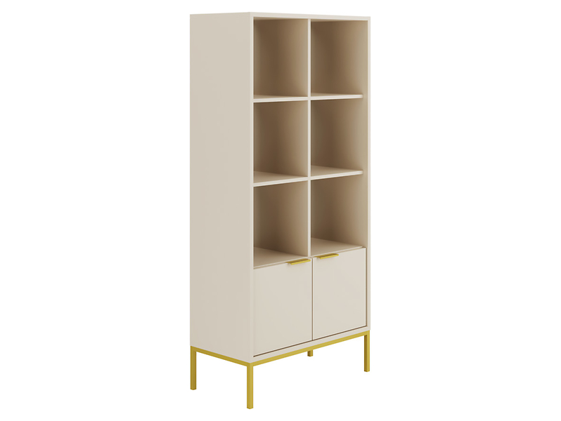 Regał Austin 80 cm z 6 półkami i 2 drzwiami kaszmir/złoty 354845