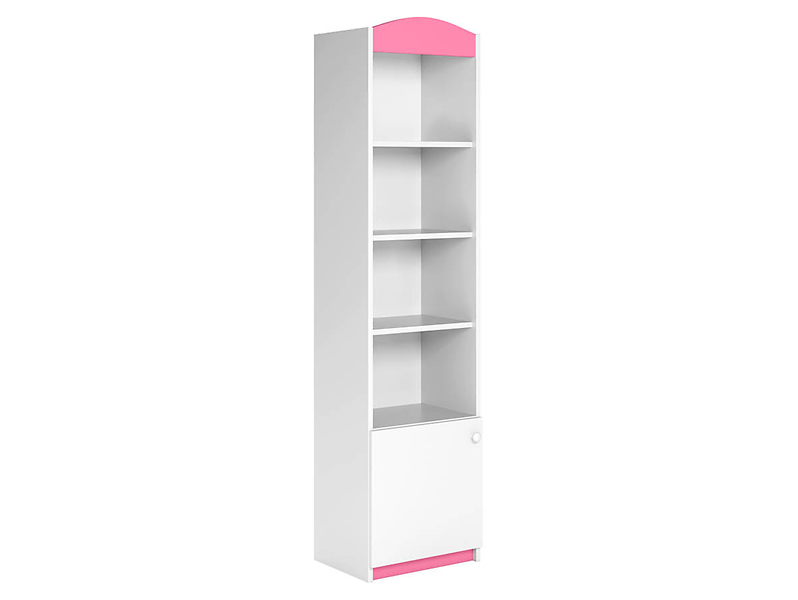 Regał Babydreams 46 cm z drzwiami i 4 półkami biały/różowy 102282