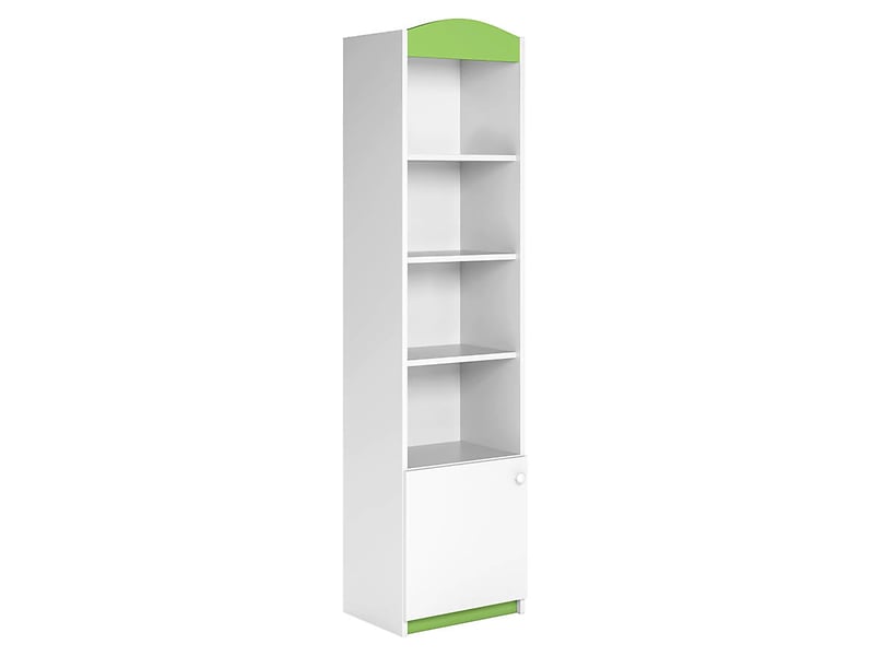 Regał Babydreams 46 cm z drzwiami i 4 półkami biały/zielony 102283