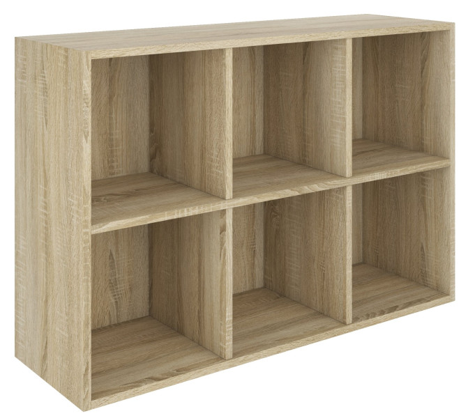 Regał BASIC 6 okienek – Dąb Sonoma | 72x107x38 cm 742567