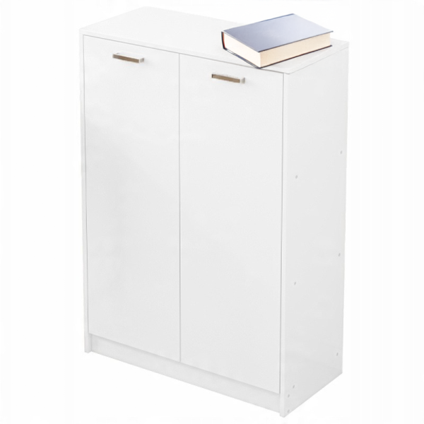 Regał biurowy 2-drzwiowy szafka stojąca biały loft 108 cm 728917