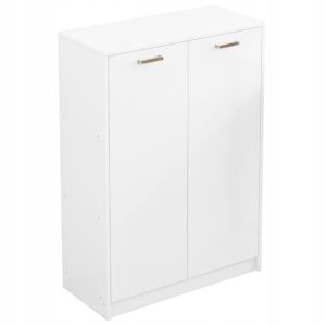 Regał biurowy 2-drzwiowy z półkami słupek szafka stojąca biały loft 108 cm 716938 Regał biurowy 2-drzwiowy z półkami słupek szafka stojąca biały loft 108 cm 716938