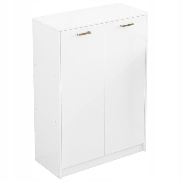 Regał biurowy 2-drzwiowy z półkami słupek szafka stojąca biały loft 108 cm 716938