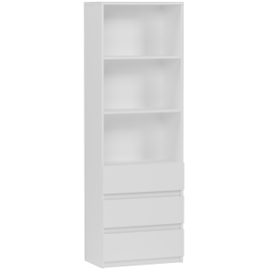 Regał biurowy 60 cm 3 półki 3 szuflady FRAMIRE B-3 biały 961172 Regał biurowy 60 cm 3 półki 3 szuflady FRAMIRE B-3 biały 961172