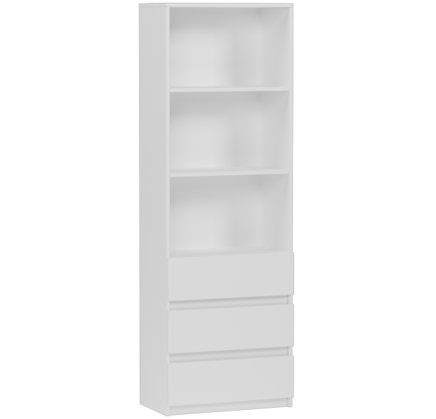 Regał biurowy 60 cm 3 półki 3 szuflady FRAMIRE B-3 biały 961172