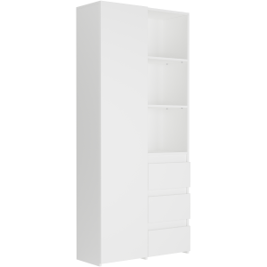 Regał biurowy 80 cm 1 drzwi 3 szuflady FRAMIRE B-80-S3 biały 838277 Regał biurowy 80 cm 1 drzwi 3 szuflady FRAMIRE B-80-S3 biały 838277
