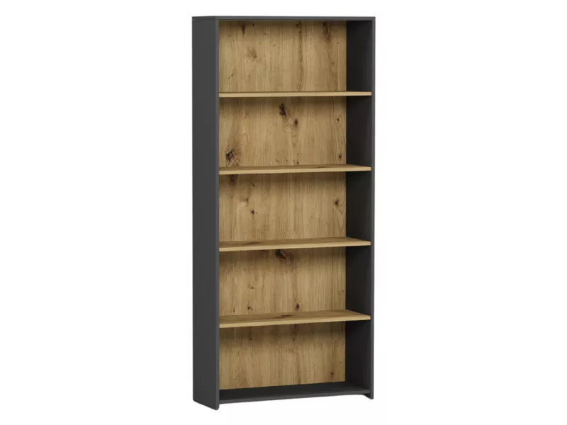 Regał biurowy 80 cm półka szafka ksiązki FRAMIRE B-80 antracyt mix artisan 836626