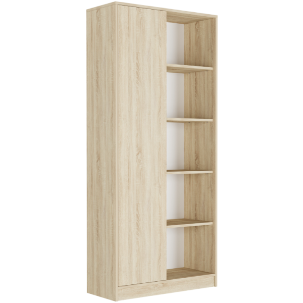 Regał biurowy 80 cm szafa 1 drzwi 5 półek FRAMIRE B-5 sonoma 836620