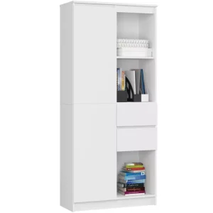 Regał biurowy, półki, szuflady, ORDO PLUS, 80x35x180, biały | TYLETEGOTU 987578 Regał biurowy, półki, szuflady, ORDO PLUS, 80x35x180, biały | TYLETEGOTU 987578