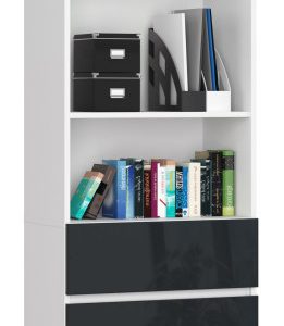 Regał Biurowy R 60 Cm Clp 3 Szuflady 2 Półki Biały / Grafit Połysk 710393 Regał Biurowy R 60 Cm Clp 3 Szuflady 2 Półki Biały / Grafit Połysk 710393