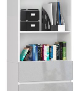 Regał Biurowy R 60 Cm Clp 3 Szuflady 2 Półki Biały / Metalik Połysk 710409 Regał Biurowy R 60 Cm Clp 3 Szuflady 2 Półki Biały / Metalik Połysk 710409