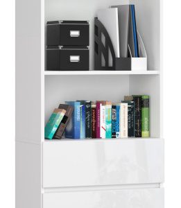 Regał Biurowy R 60 Cm Clp 3 Szuflady 2 Półki Biały / Biały Połysk 710407 Regał Biurowy R 60 Cm Clp 3 Szuflady 2 Półki Biały / Biały Połysk 710407