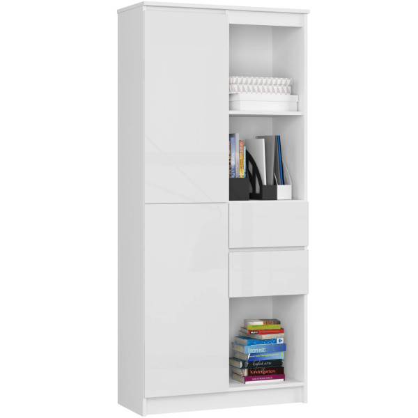 Regał Biurowy R 80 Cm Clp R15 Pk Biały / Biały Połysk 710414