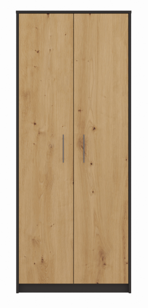 Regal biurowy zamykany Oliv 2D antracyt dąb artisan 290334